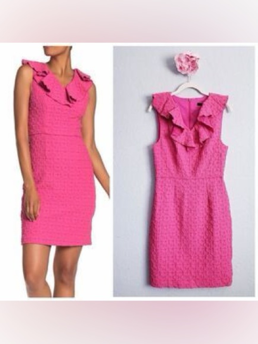 NWT Trina Trina Turk | Pink Perks Ruffle Floral Dress Size 0